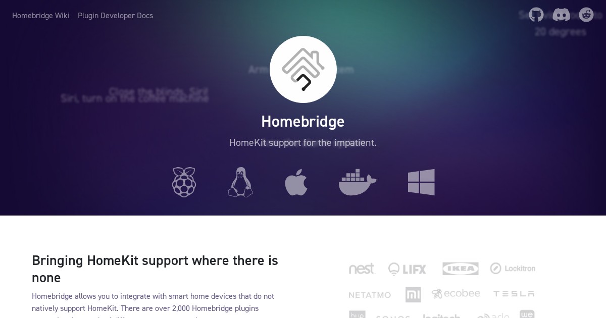 Homebridge: HomeKit Support for Everything Else