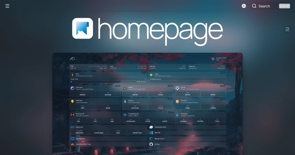 Homepage: What You Need to Know: Customizable homepage with Docker and service API