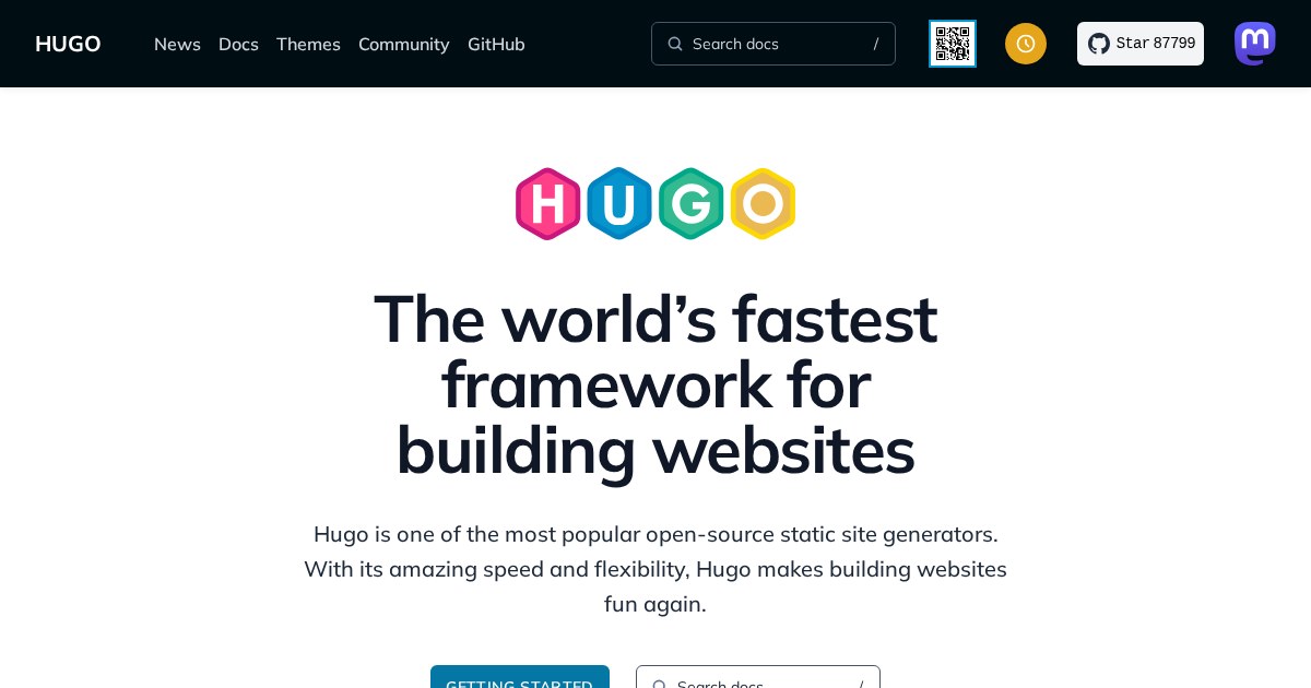 Hugo: Fast and flexible static site generator built with love