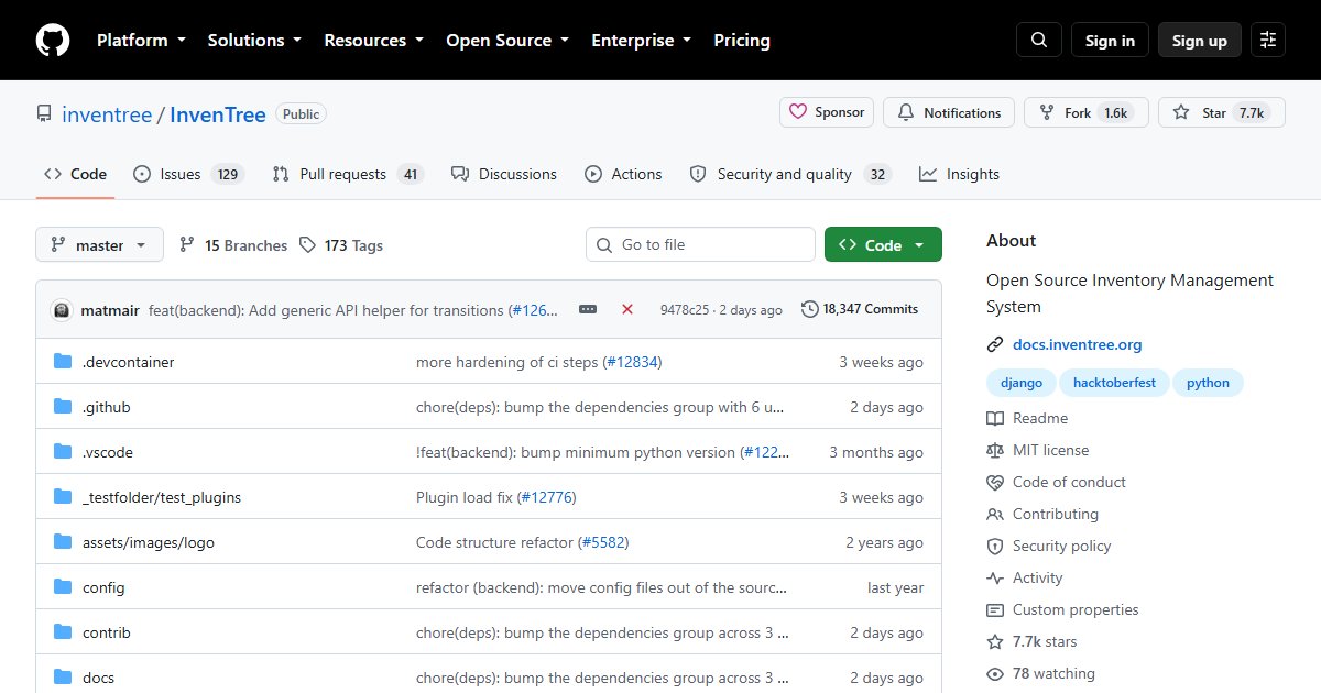 InvenTree: Open Source Inventory and Parts Management
