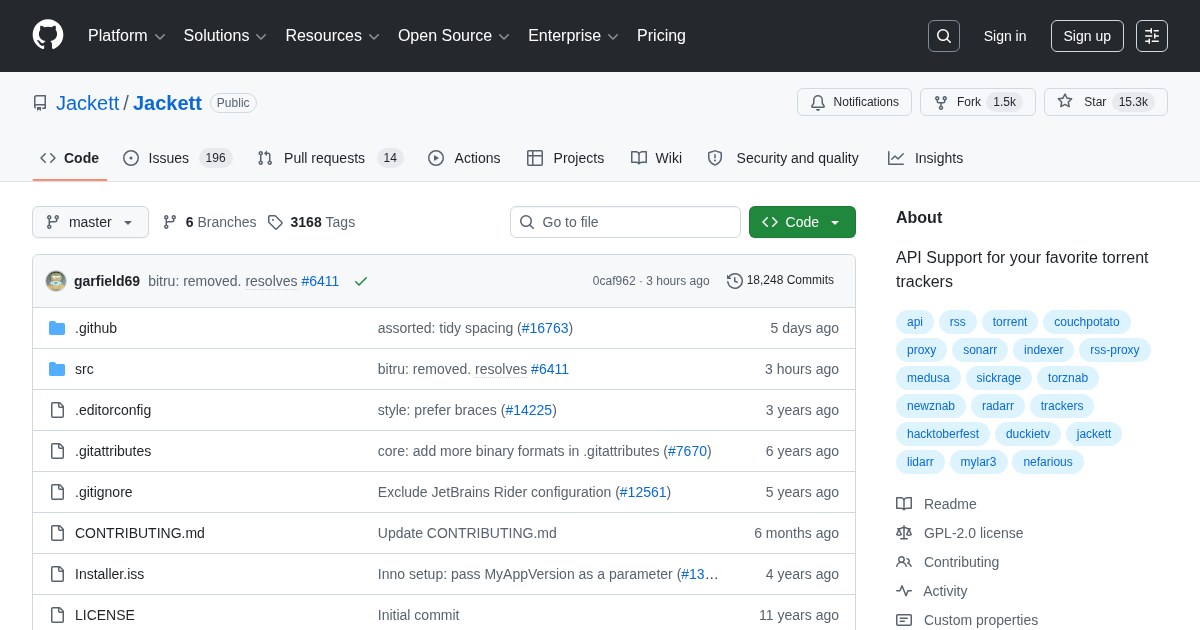 Jackett: API support for torrent trackers