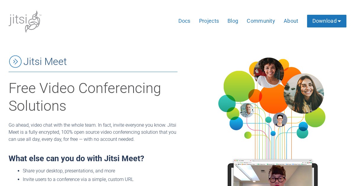 Jitsi Meet: Secure, simple, and scalable video conferences as a standalone or web application