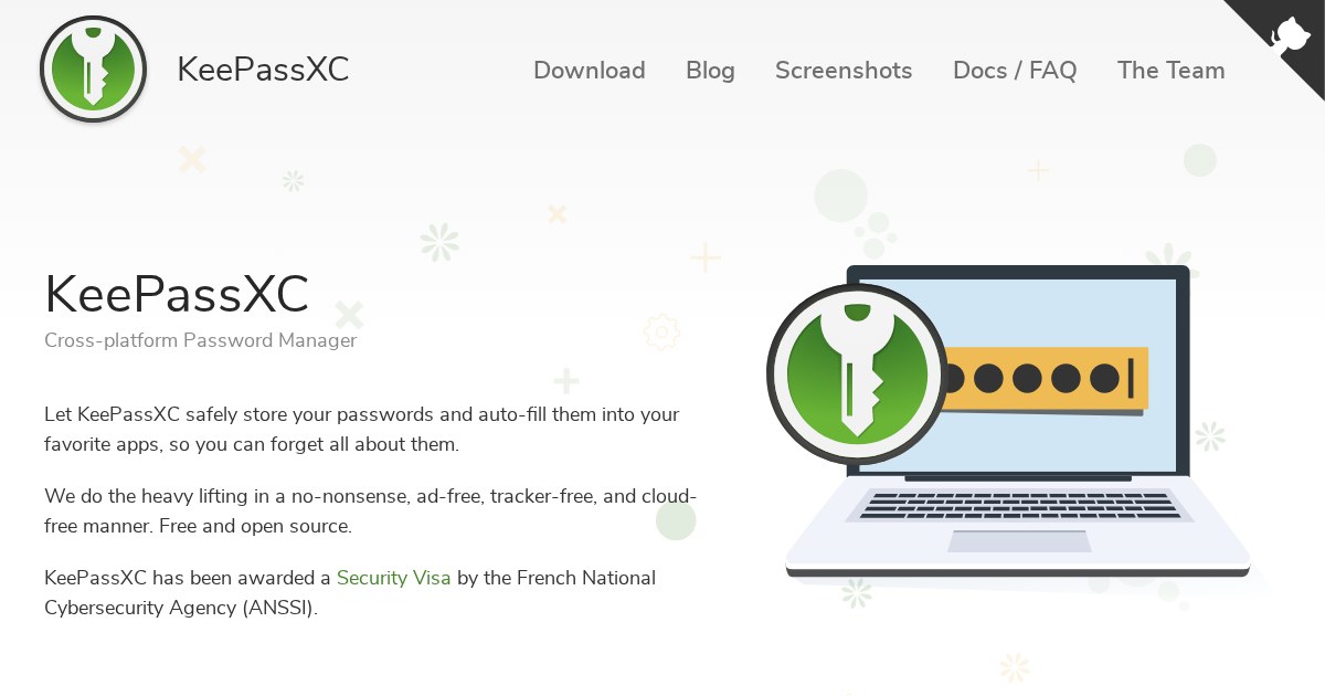 KeePassXC: Modern, secure, and open-source password manager that stores and manages sensitive information