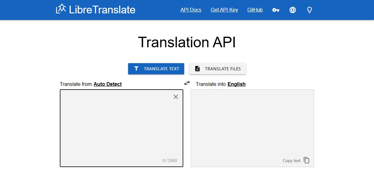 LibreTranslate: A Self-Hosted Machine Translation API
