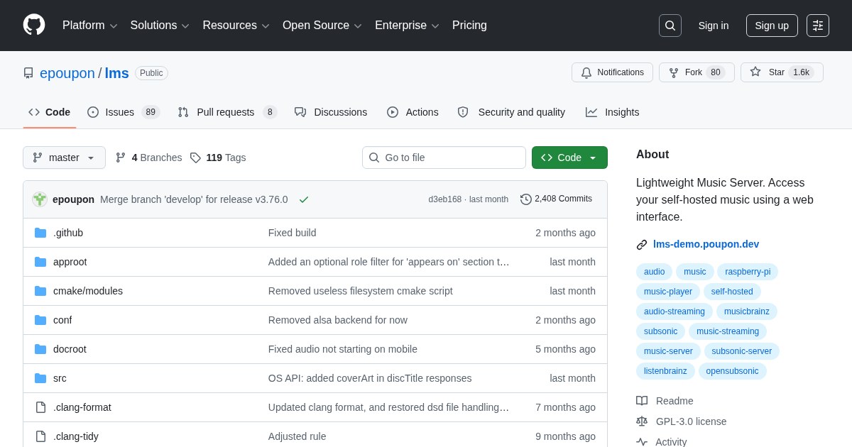 Lightweight Music Server: Music streaming software with a web interface