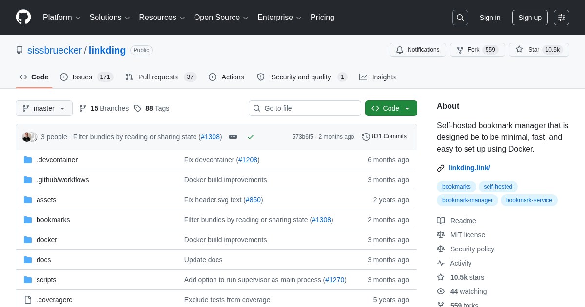 Linkding: Fast, Minimal Bookmark Manager