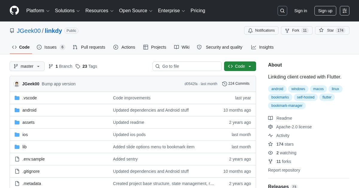 Linkdy: Linkding client for managing bookmarks from mobile or desktop devices