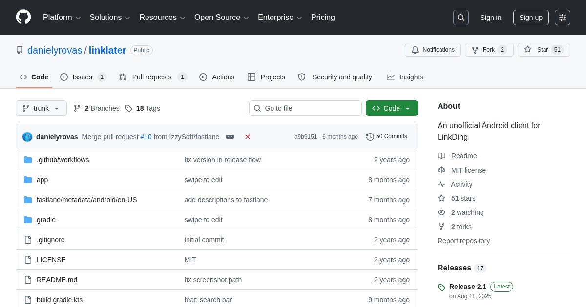 Linklater: Android Client for Linkding