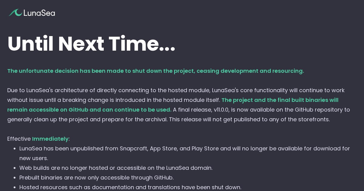 LunaSea: Software controller focused on providing a seamless experience between media software