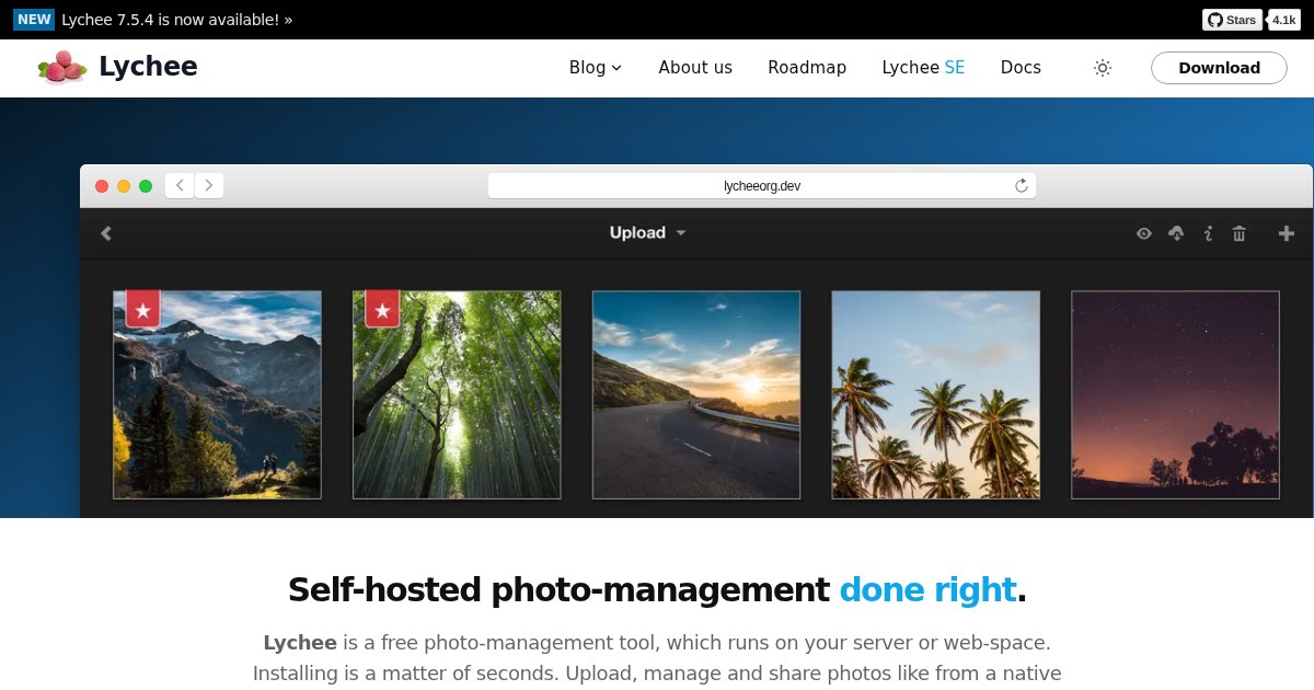 Lychee: Easy-to-use photo management system for managing