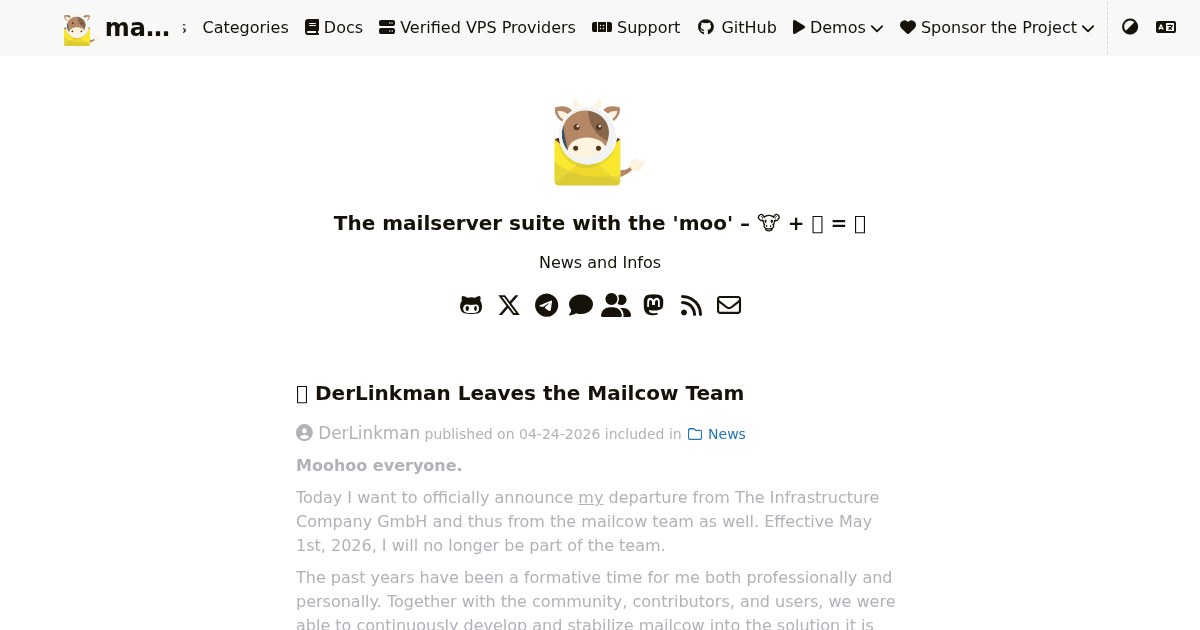 Mailcow: Mailserver suite with the 'moo'
