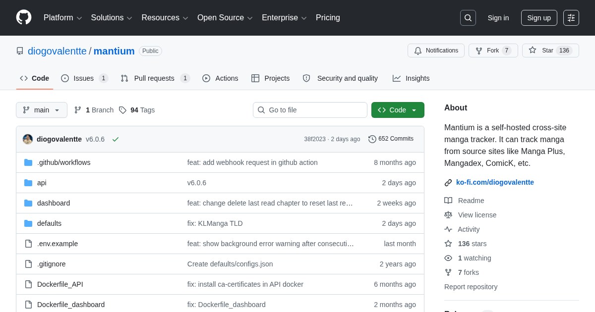 Mantium: Manga tracking dashboard from multiple sources