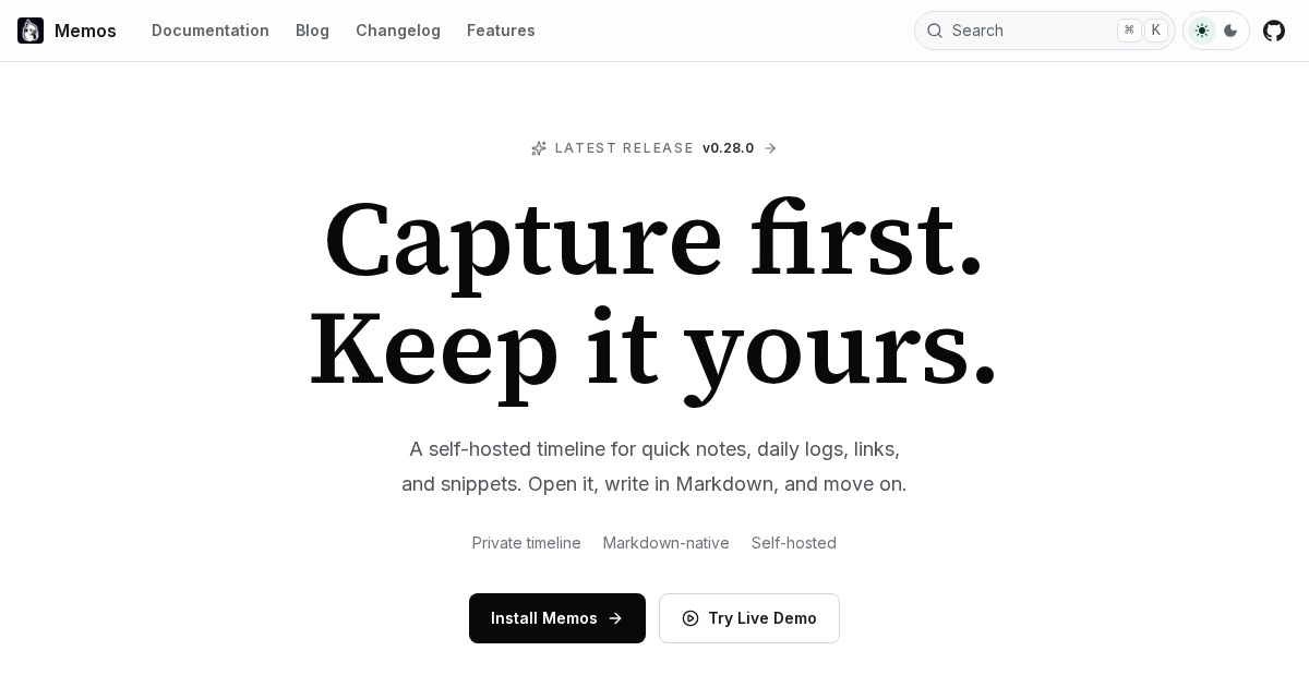 memos: open-source, lightweight note-taking service