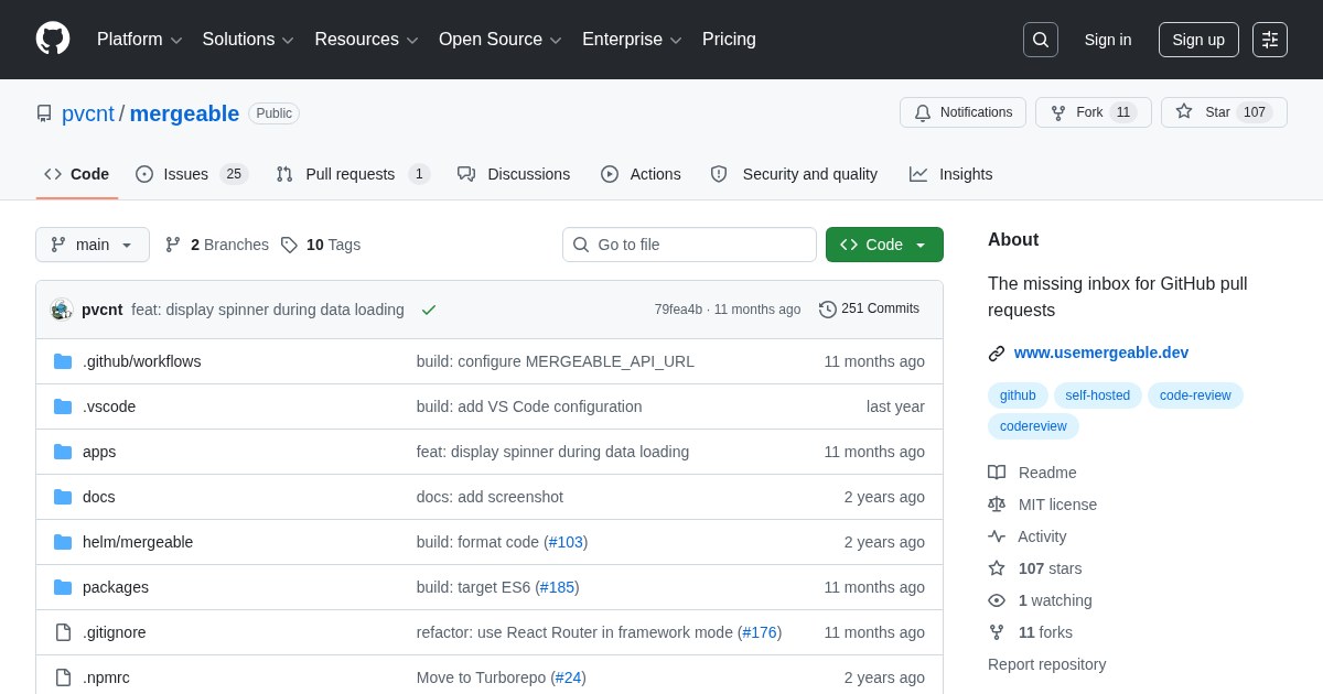 Mergeable: Better inbox for GitHub pull requests