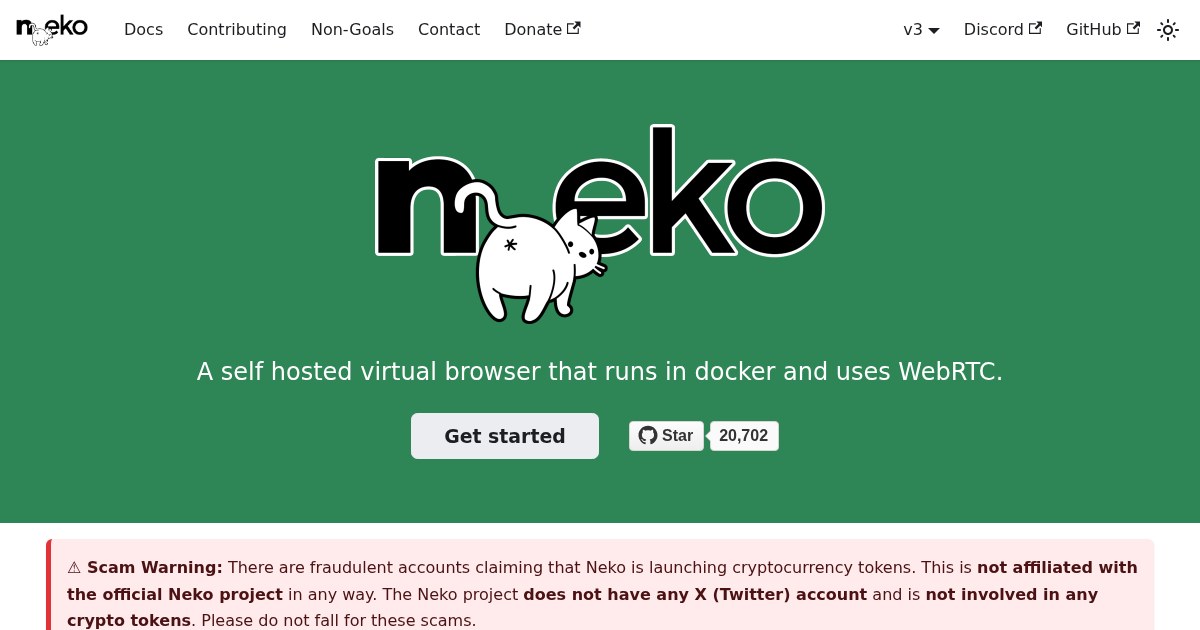 Neko: Self-hosted virtual browser
