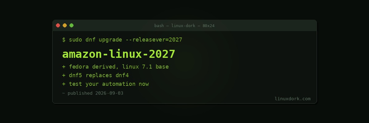 Amazon Linux 2027 Enters Public Preview with Linux 7.1 and DNF5