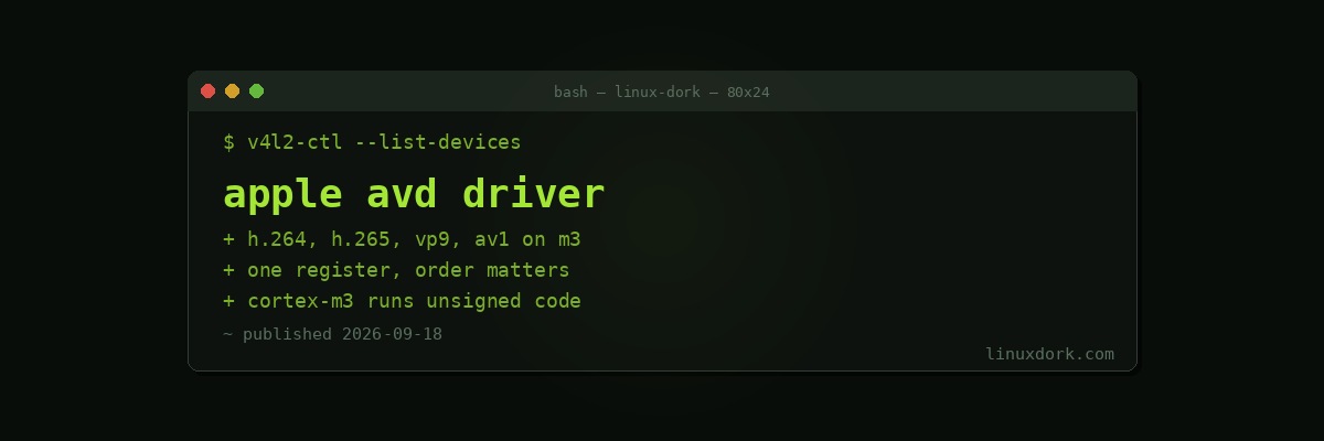 Apple's Video Decoder Driver Reaches Upstream Review, With a Hardware Design Unlike Anything Else