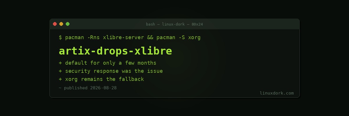 Artix Linux Drops XLibre Months After Making It the Default