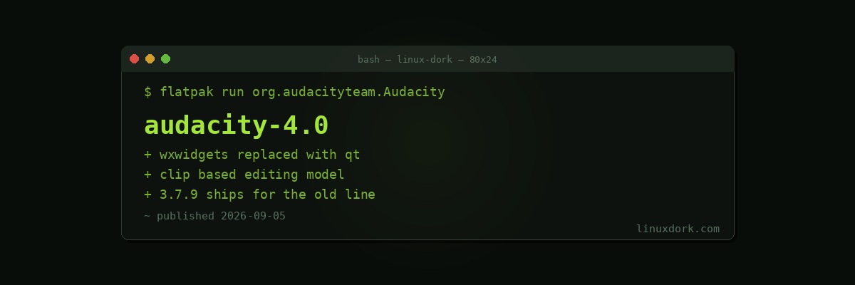 Audacity 4.0 Lands with a Rebuilt Qt Interface and a New Editing Model