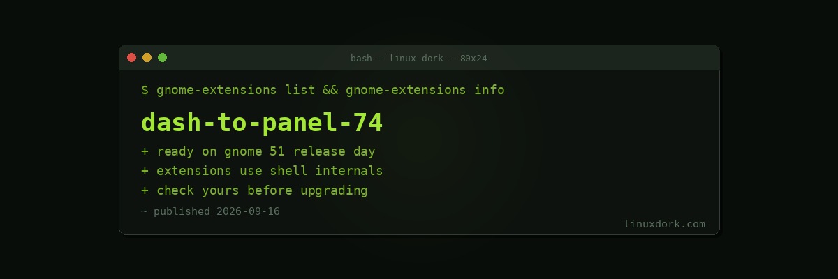 Dash to Panel v74 Is Ready for GNOME 51