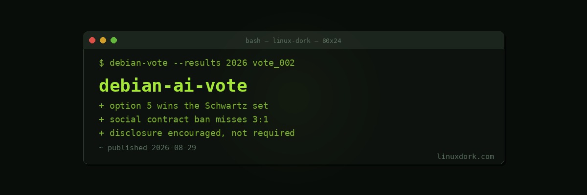 Debian Votes for Responsible Use of Generative AI, and Rejects the Ban