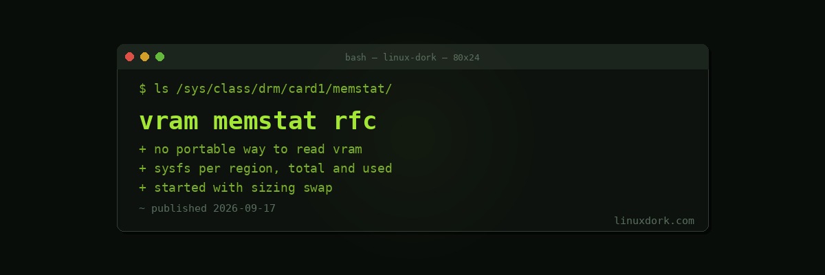 Linux Still Has No Standard Way to Ask How Much Video Memory You Have, and an RFC Wants to Fix That