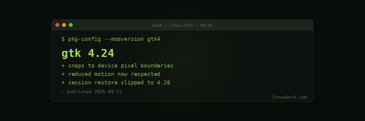 GTK 4.24 Snaps to Device Pixels for Fractional Scaling, and Respects Reduced Motion