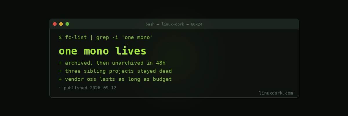 Intel Archived Its Developer Font, Then Unarchived It Two Days Later