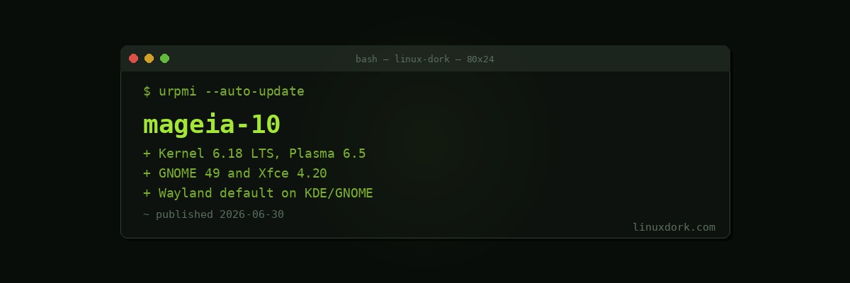 Mageia 10 Released: Kernel 6.18 LTS, KDE Plasma 6.5, and Wayland by Default