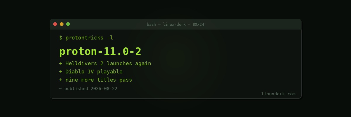 Proton 11.0-2 Cleans Up the Wine 11.0 Migration and Adds Nine Playable Titles
