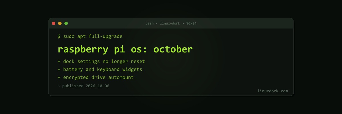 Raspberry Pi OS October Update Fixes the Dock, Adds Battery Widgets, and Automounts Encrypted Drives