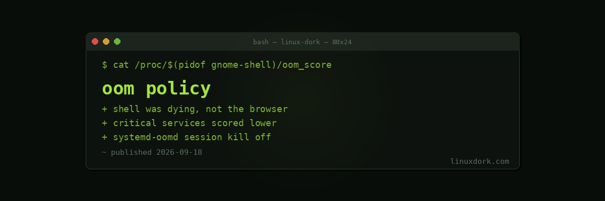 Ubuntu 26.10 Stops the OOM Killer Taking Down GNOME Shell, and Disables systemd-oomd's Session Kill