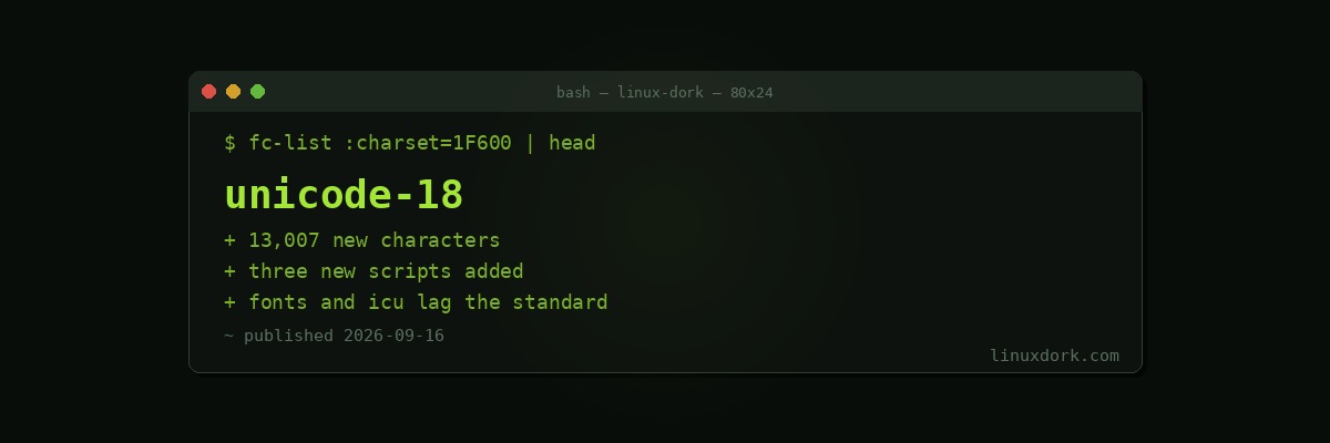 Unicode 18.0 Released with 13,007 New Characters