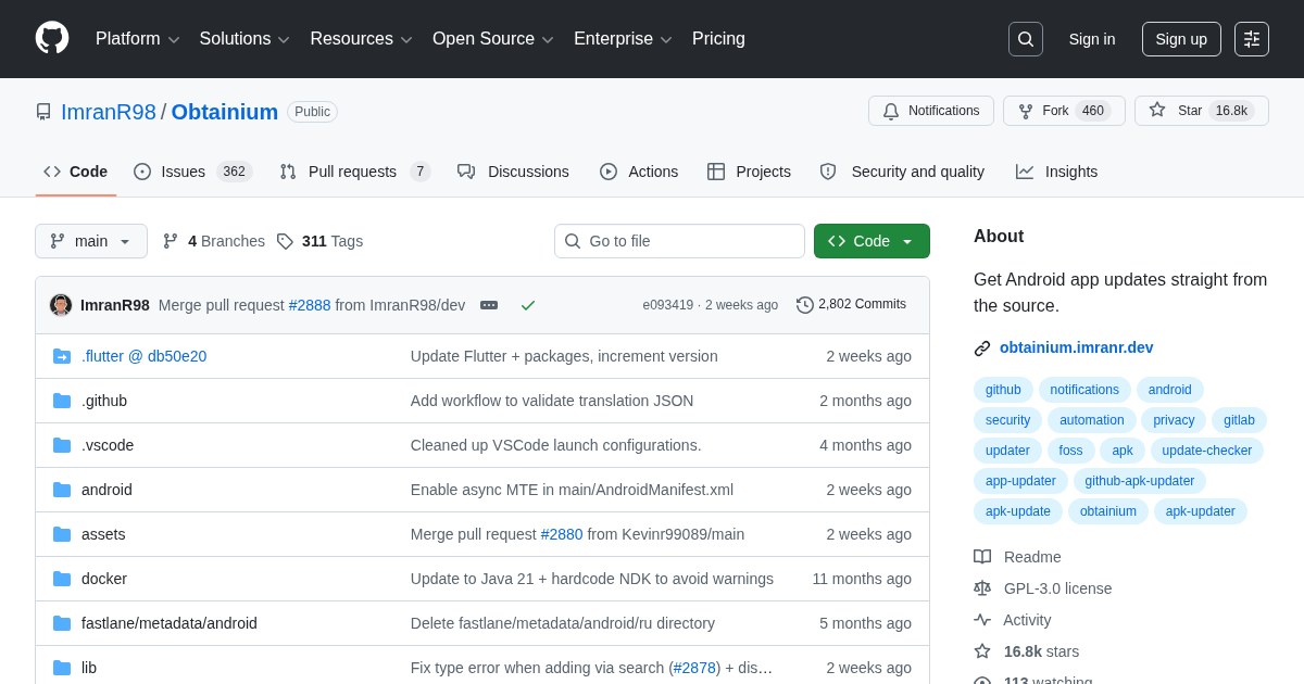 Obtainium: Install and update apps directly from their