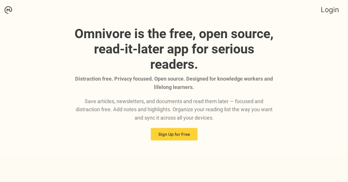 Omnivore: Complete, open-source read-it-later solution for people who like reading