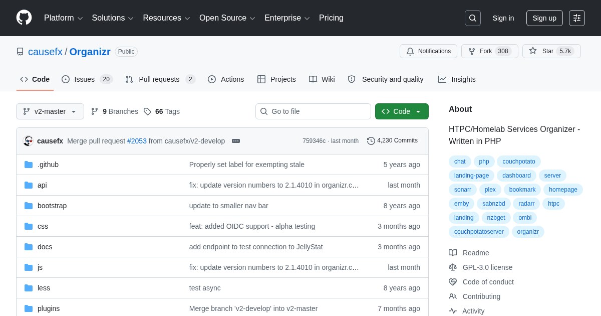 Organizr: Homelab services organizer and dashboard