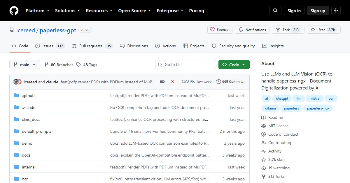 paperless-gpt: LLM-Powered OCR and Tagging for Paperless-ngx