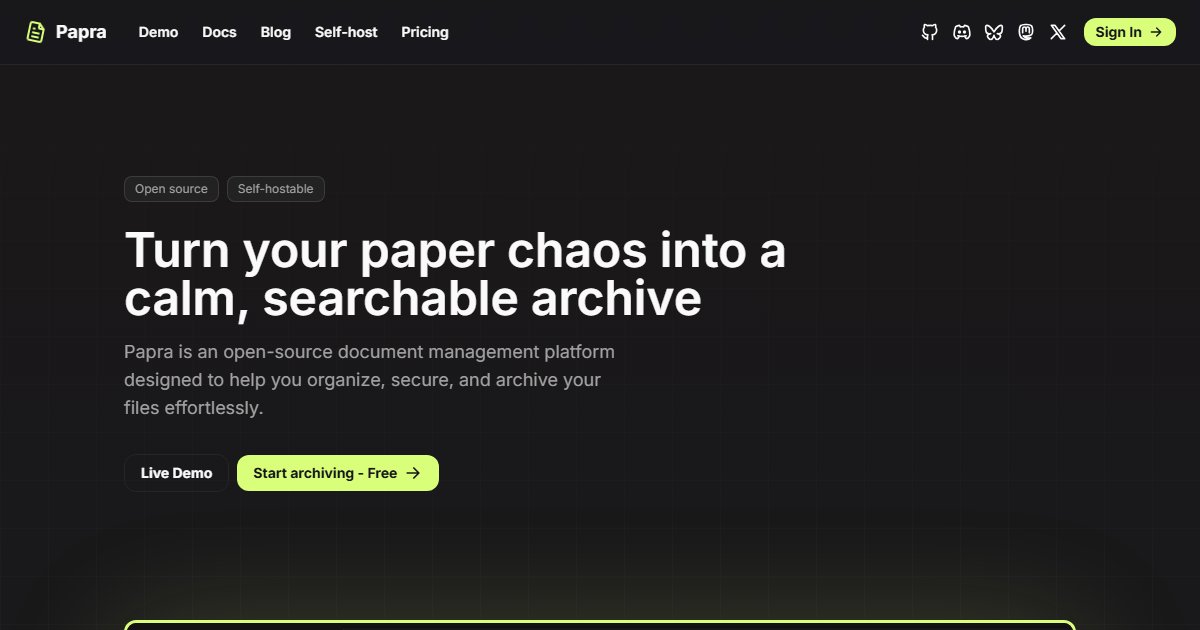 Papra: Minimal Document Archiving With OCR, Tags, and Email Import