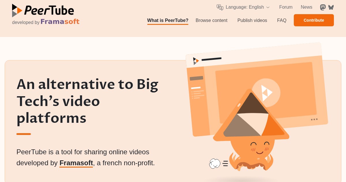 PeerTube: ActivityPub-federated video streaming platform using P2P directly in your web browser