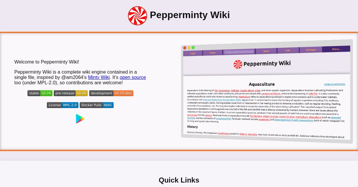 Pepperminty Wiki: Complete wiki engine contained in a single file