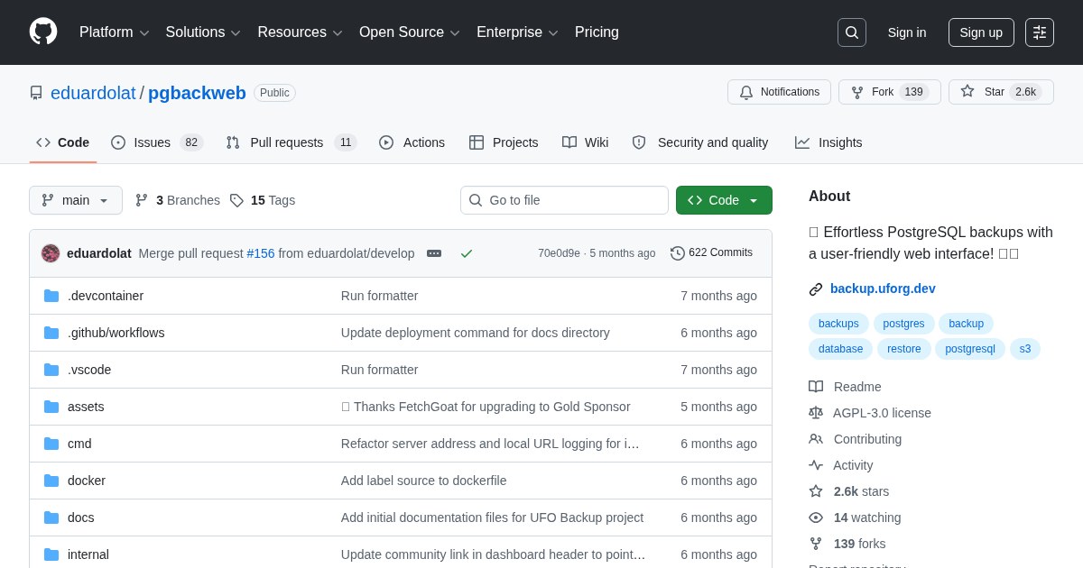 PG Back Web: Effortless PostgreSQL backups with a user-friendly