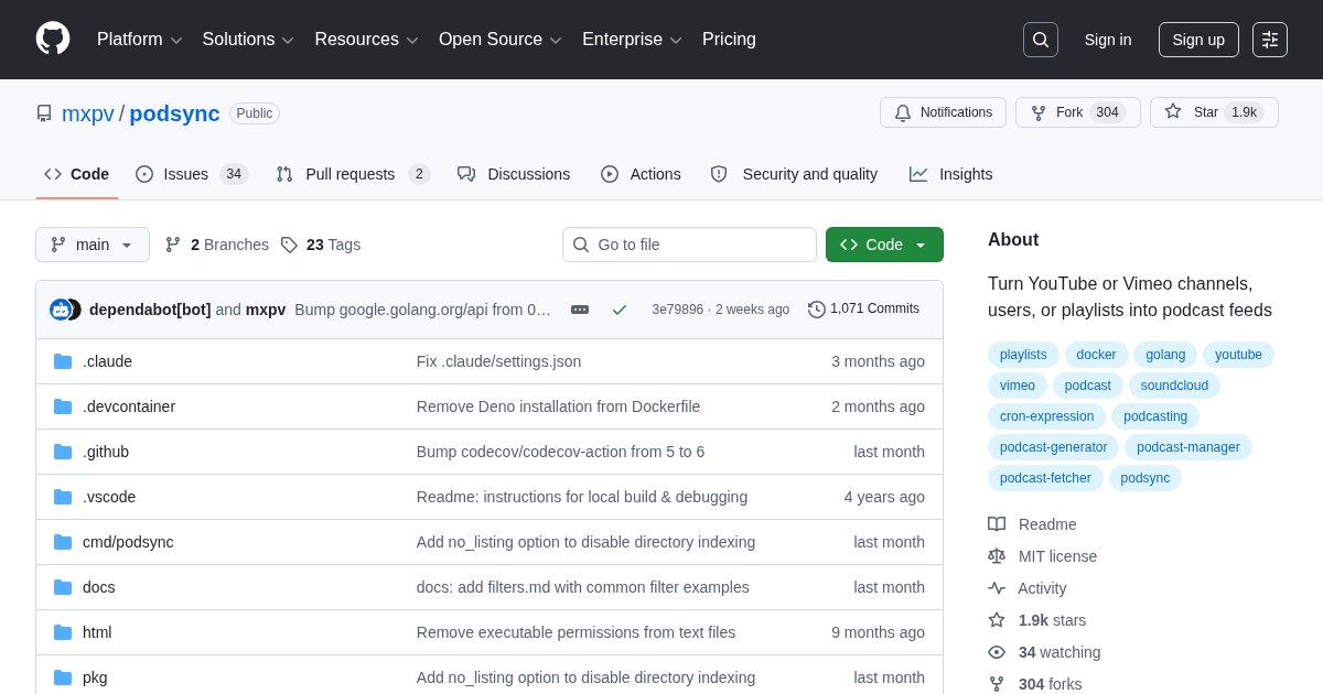 Podsync: Turn Youtube and Vimeo channels, users, and playlists into podcast feeds