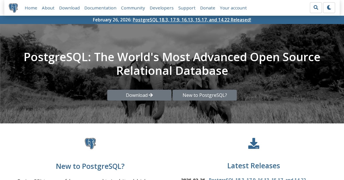 PostgreSQL: Advanced object-relational database management system that supports an extended subset of the SQL standard