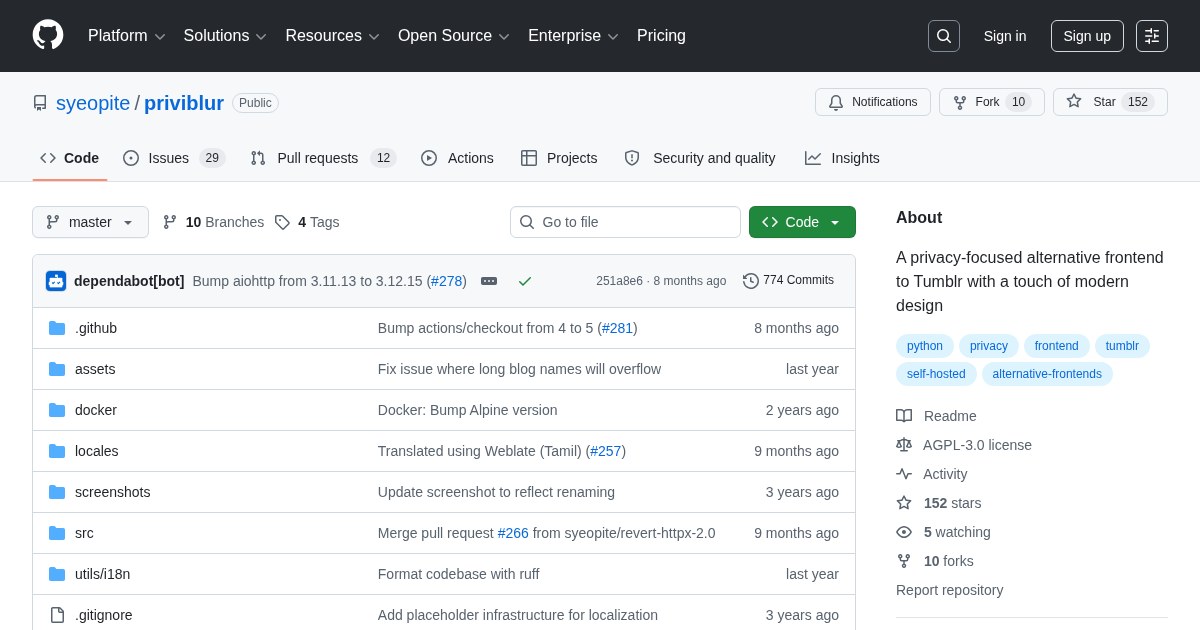 Priviblur: What You Need to Know: Privacy-focused alternative frontend to Tumblr