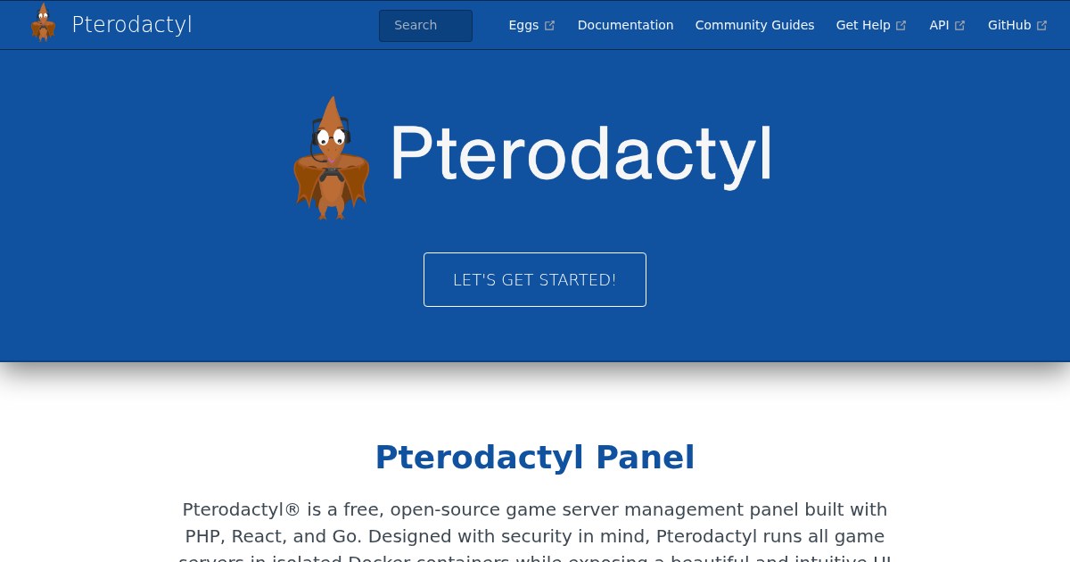 Pterodactyl: Open-source game server management panel