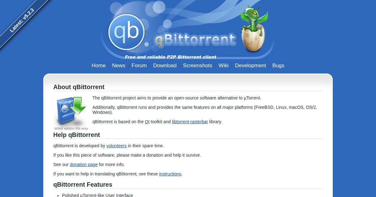 qBittorrent: Open Source BitTorrent Client