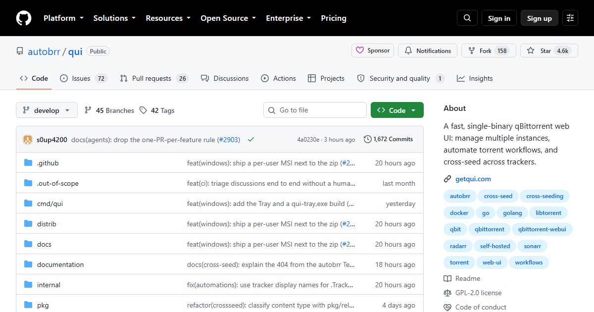 qui: A Fast, Modern Web UI for Multiple qBittorrent Instances