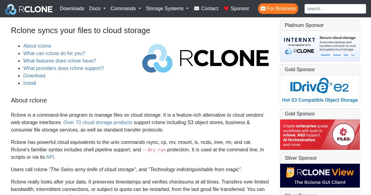Rclone: Command-line program for syncing files and directories to and from different cloud storage providers