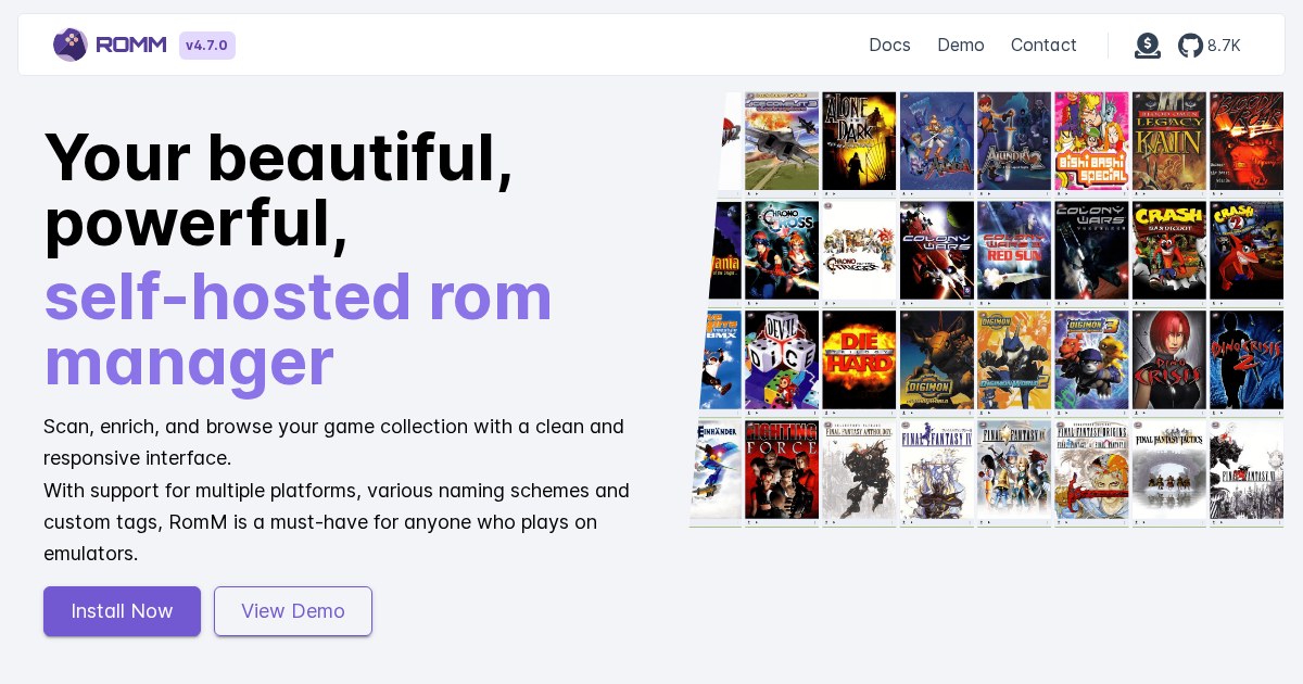 RomM: Beautiful, powerful, self-hosted ROM manager