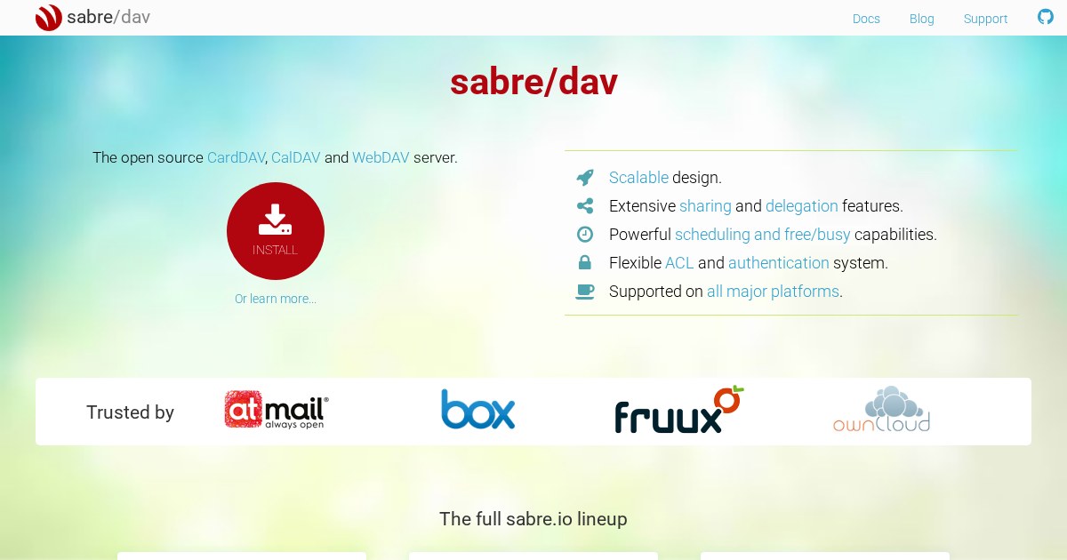 sabre/dav: CalDAV, CardDAV, and WebDAV framework